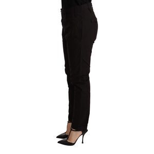 CYCLE Black Mid Waist BAGGY Fit Skinny Women's Trouser